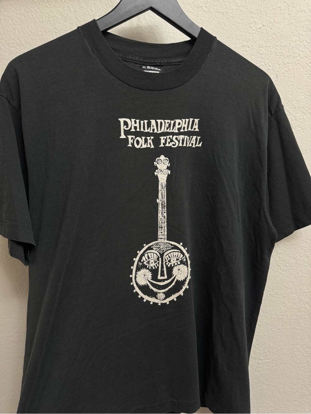 Vintage Philadelphia Folk Festival Black Graphic Tee